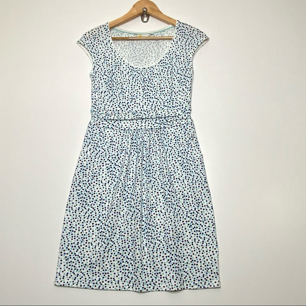 Boden Margot Jersey Dress with Pockets. Size US 4P. Blue and White.